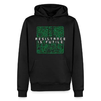 Star Trek The Next Generation Widerstand Spruch - Männer Premium Bio Hoodie - Schwarz - Vorne - Nico (187cm)