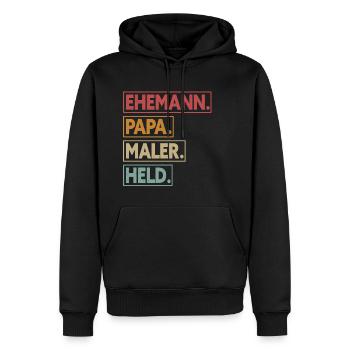 Ehemann Papa Maler Held - Männer Premium Bio Hoodie - Schwarz - Vorne - Nico (187cm)
