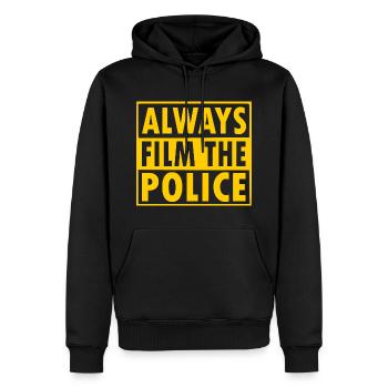 Always film the police - Sweat à capuche Premium bio Homme - noir - Devant - Nico (187cm)
