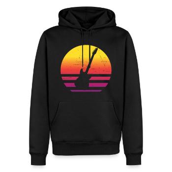 Guitariste - Sweat à capuche Premium bio Homme - noir - Devant - Nico (187cm)