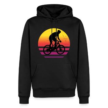 VTT Hommes Cyclisme VTT Cyclisme - Sweat à capuche Premium bio Homme - noir - Devant - Nico (187cm)