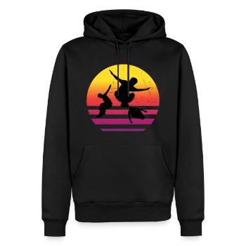 Course libre Cours Femmes Coureur libre Hommes - Sweat à capuche Premium bio Homme - noir - Devant - Nico (187cm)