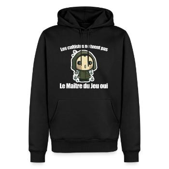 jdr maitre du jeu 4 - Sweat à capuche Premium bio Homme - noir - Devant - Nico (187cm)