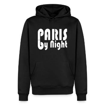 Paris bei Nacht - Männer Premium Bio Hoodie - Schwarz - Vorne - Nico (187cm)