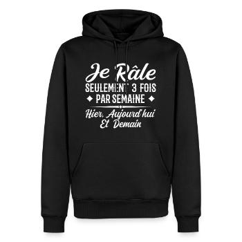 I only grumble 3 times a week funny gift - Men’s Premium Organic Hoodie - black - Front - Nico (187cm)