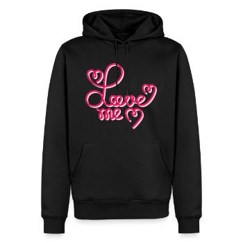 Love ME - Männer Premium Bio Hoodie - Schwarz - Vorne - Nico (187cm)