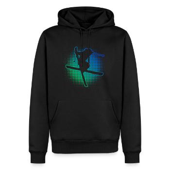 Herren Damen Freestyle Ski Slopestyle Ski Jumping - Männer Premium Bio Hoodie - Schwarz - Vorne - Nico (187cm)