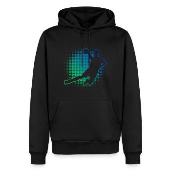 Joueurs de handball masculins Joueurs de handball - Sweat à capuche Premium bio Homme - noir - Devant - Nico (187cm)