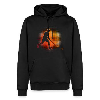 Unihockeyspielen Salibandy Herren Hockey - Männer Premium Bio Hoodie - Schwarz - Vorne - Nico (187cm)