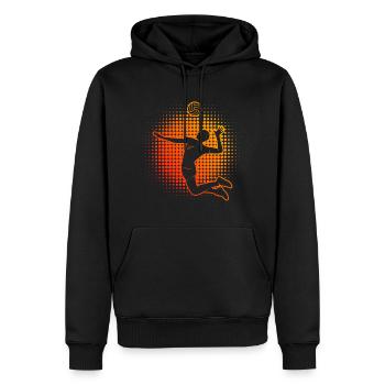 Volley Beachvolleyball Volleyballer Damen - Männer Premium Bio Hoodie - Schwarz - Vorne - Nico (187cm)