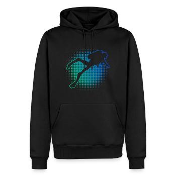 Plongée Hommes Plongée Libre Femmes Plongeurs - Sweat à capuche Premium bio Homme - noir - Devant - Nico (187cm)