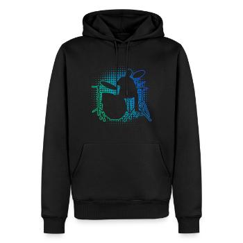 Men's Drummer Drummer Drums - Men’s Premium Organic Hoodie - black - Front - Nico (187cm)