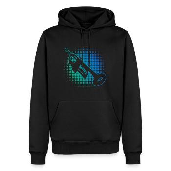 Trompette Jouant Trompettes Joueurs Hommes - Sweat à capuche Premium bio Homme - noir - Devant - Nico (187cm)