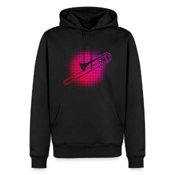 Posaunistin Tenorposaune Blechblasinstrument - Männer Premium Bio Hoodie - Schwarz - Vorne - Nico (187cm)