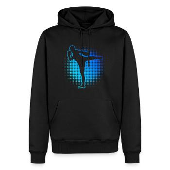 Boxeur thaïlandais Boxe thaïlandaise Muay Thai Boxe thaïlandaise Boxe thaïlandaise - Sweat à capuche Premium bio Homme - noir - Devant - Nico (187cm)