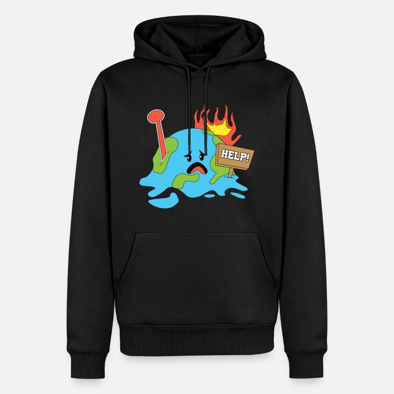 Climate Change Earth Help - Männer Premium Bio Hoodie - Schwarz