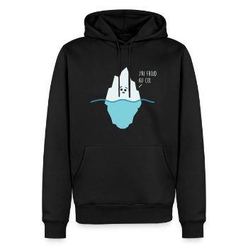 J'ai froid au cul - Sweat à capuche Premium bio Homme - noir - Devant - Nico (187cm)