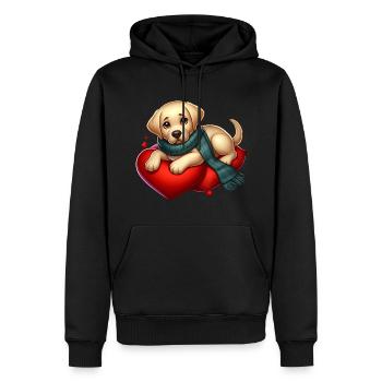 Labradoe Retriever Welpe - Männer Premium Bio Hoodie - Schwarz - Vorne - Nico (187cm)