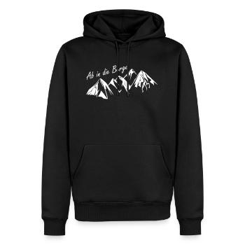 Off to the mountains hiking gift idea - Men’s Premium Organic Hoodie - black - Front - Nico (187cm)