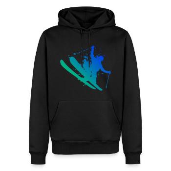 Freestyle Ski Slopestyle Hommes Ski Freestyle - Sweat à capuche Premium bio Homme - noir - Devant - Nico (187cm)
