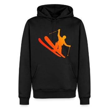 Ski acrobatique hommes Saut à ski - Sweat à capuche Premium bio Homme - noir - Devant - Nico (187cm)