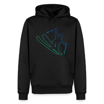 Slopestyle Ski Hommes Saut à ski acrobatique - Sweat à capuche Premium bio Homme - noir - Devant - Nico (187cm)