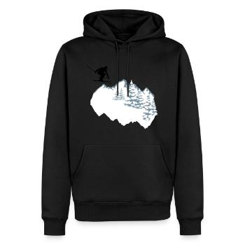 Skifahren, Ski, Berge, Alpen - Männer Premium Bio Hoodie - Schwarz - Vorne - Nico (187cm)