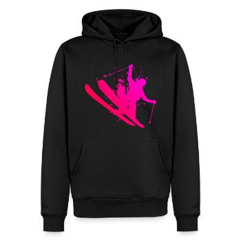 Saut à ski hommes Slopestyle femmes Ski acrobatique - Sweat à capuche Premium bio Homme - noir - Devant - Nico (187cm)