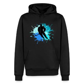 Ice Hockey Gift - Men’s Premium Organic Hoodie - black - Front - Nico (187cm)
