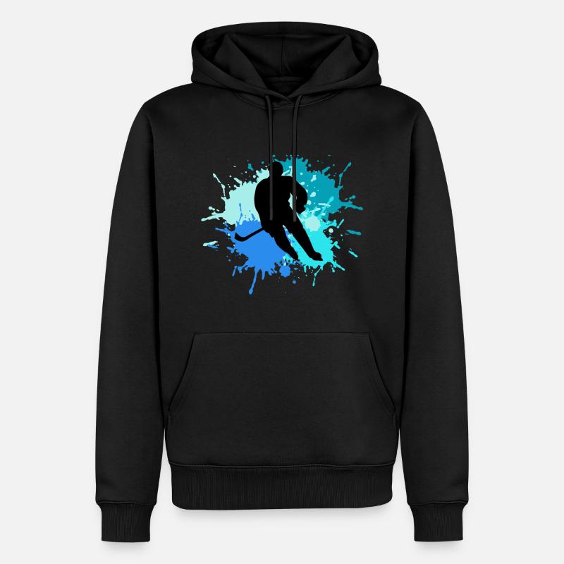 Eishockey Geschenk - Männer Premium Bio Hoodie - Schwarz