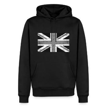 Grey Britain Vintage Flagge Fahne - Männer Premium Bio Hoodie - Schwarz - Vorne - Nico (187cm)