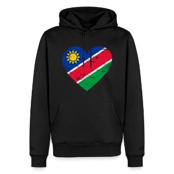 Namibia Flag Heart - Men’s Premium Organic Hoodie - black - Front - Nico (187cm)