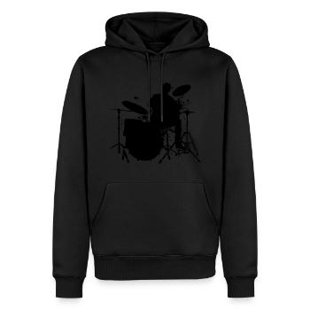 Herren Damen Schlagzeuger Schlagzeugspieler - Männer Premium Bio Hoodie - Schwarz - Vorne - Nico (187cm)