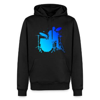Batteur Homme Batteur Batterie Kit Batterie - Sweat à capuche Premium bio Homme - noir - Devant - Nico (187cm)
