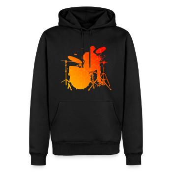 Batteur Batteur Drum Kit Femmes Hommes - Sweat à capuche Premium bio Homme - noir - Devant - Nico (187cm)