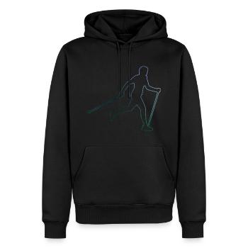 Walken Walking Walker Damen Nordic Walking - Männer Premium Bio Hoodie - Schwarz - Vorne - Nico (187cm)