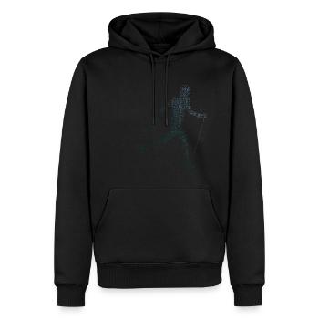 Herren Walker Nordic Walking Walken Damen - Männer Premium Bio Hoodie - Schwarz - Vorne - Nico (187cm)