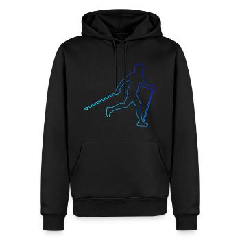 Marche nordique hommes Marcheur féminin - Sweat à capuche Premium bio Homme - noir - Devant - Nico (187cm)