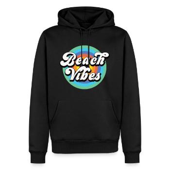 Beach Vibes - Männer Premium Bio Hoodie - Schwarz - Vorne - Nico (187cm)