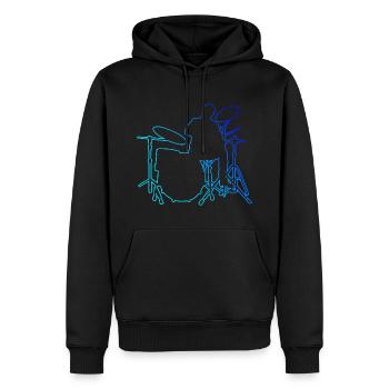 Drumming Drum Kit Drums Drummer - Men’s Premium Organic Hoodie - black - Front - Nico (187cm)