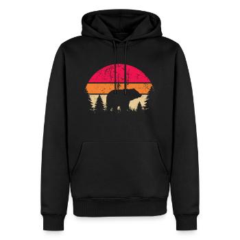 Bear Nature Outdoor Hiking Forest - Men’s Premium Organic Hoodie - black - Front - Nico (187cm)