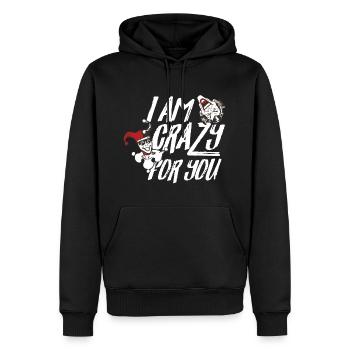 DC Comics Joker Harley Quinn Crazy For You Spruch - Männer Premium Bio Hoodie - Schwarz - Vorne - Nico (187cm)