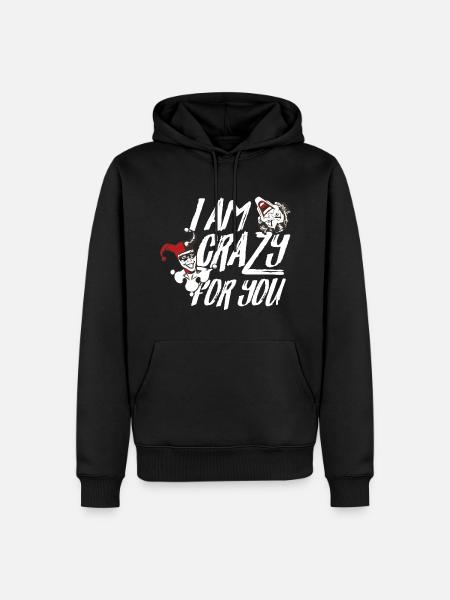 DC Comics Joker Harley Quinn Crazy For You - Ekologisk premiumluvtröja herr - svart
