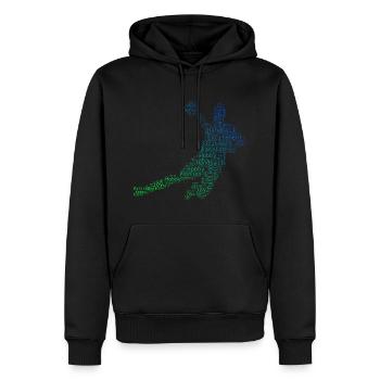 Handball Handball Handball Handball Féminin - Sweat à capuche Premium bio Homme - noir - Devant - Nico (187cm)