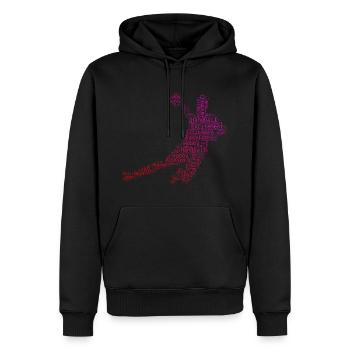 Joueurs de handball masculin Handball handball féminin - Sweat à capuche Premium bio Homme - noir - Devant - Nico (187cm)