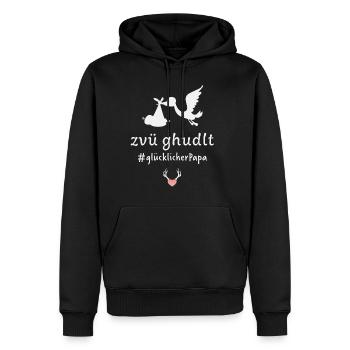 Zvü ghudlt - Männer Premium Bio Hoodie - Schwarz - Vorne - Nico (187cm)