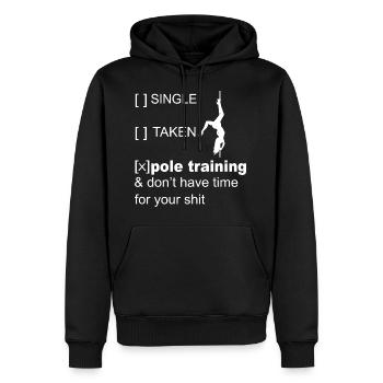 Pole Dance Shirt Single Taken Pole Dancing Cadeau - Sweat à capuche Premium bio Homme - noir - Devant - Nico (187cm)