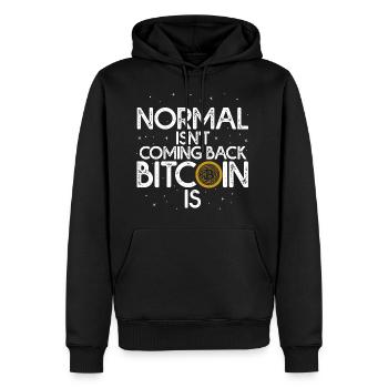 Normal ne revient pas Bitcoin est - Sweat à capuche Premium bio Homme - noir - Devant - Nico (187cm)