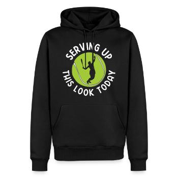 Tennisplatz Spruch Für Tennis - Männer Premium Bio Hoodie - Schwarz - Vorne - Nico (187cm)