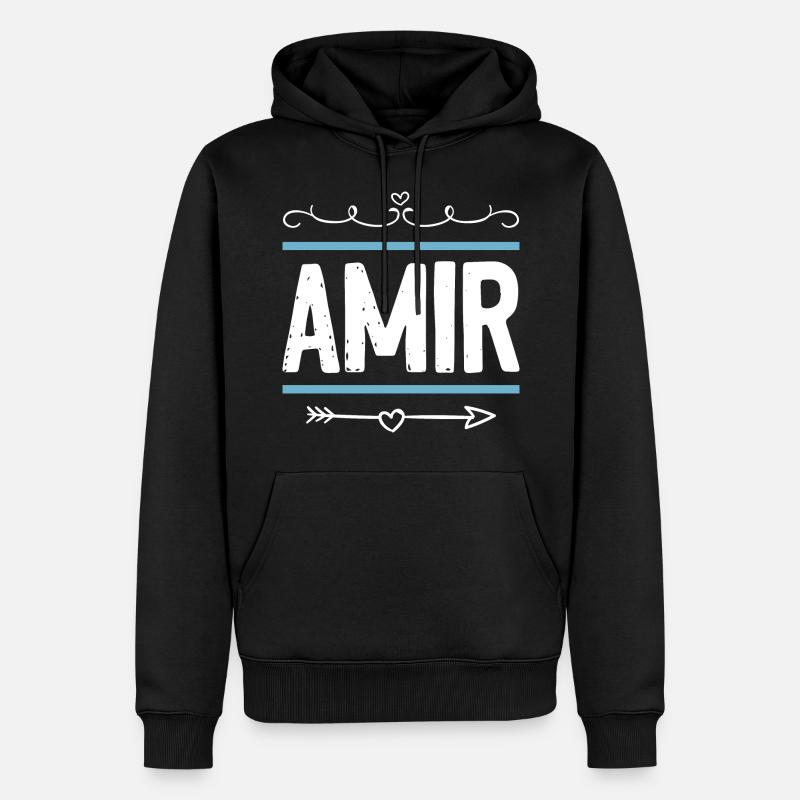 Amir - Sweat à capuche Premium bio Homme - noir